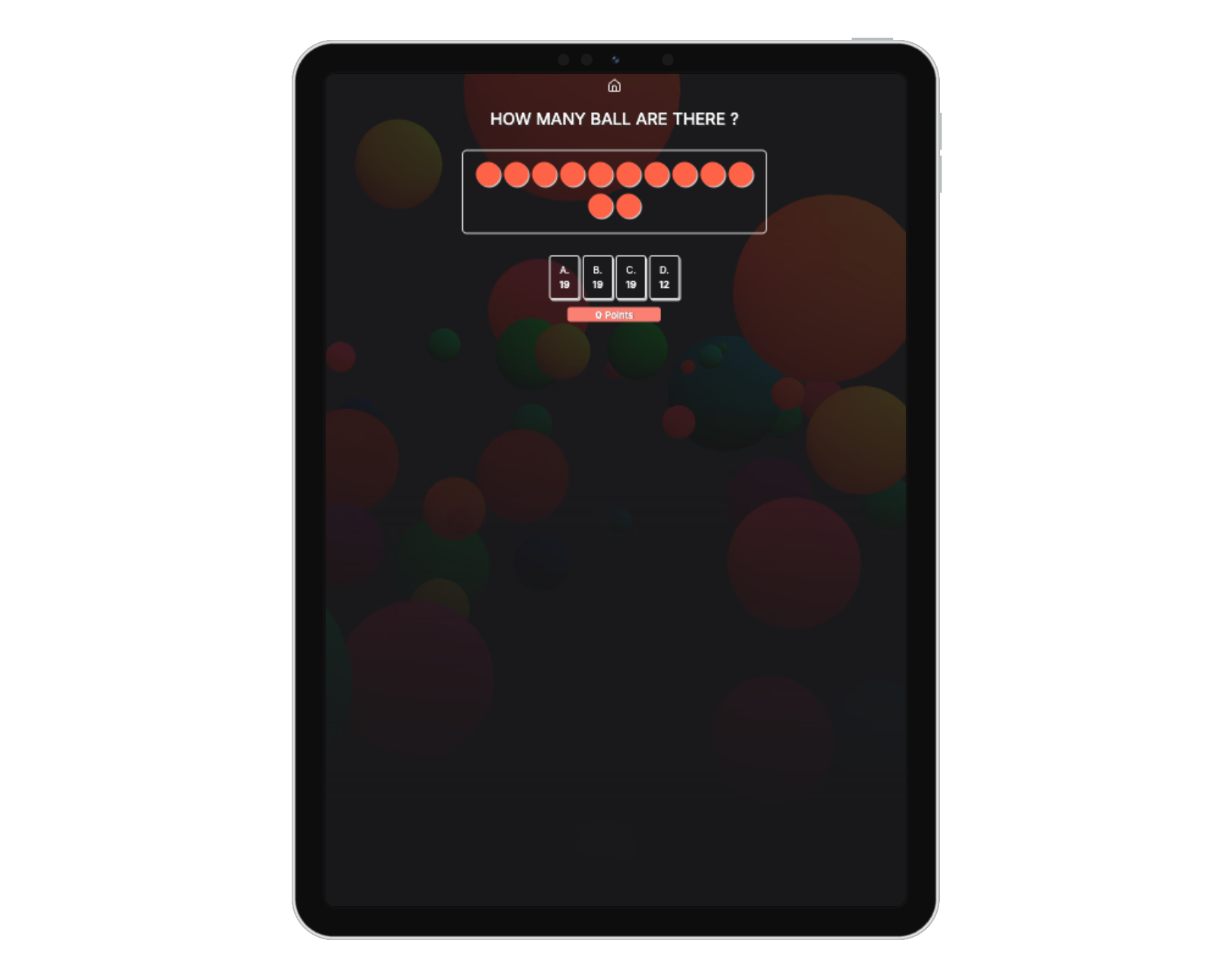 iPad showing Counting game