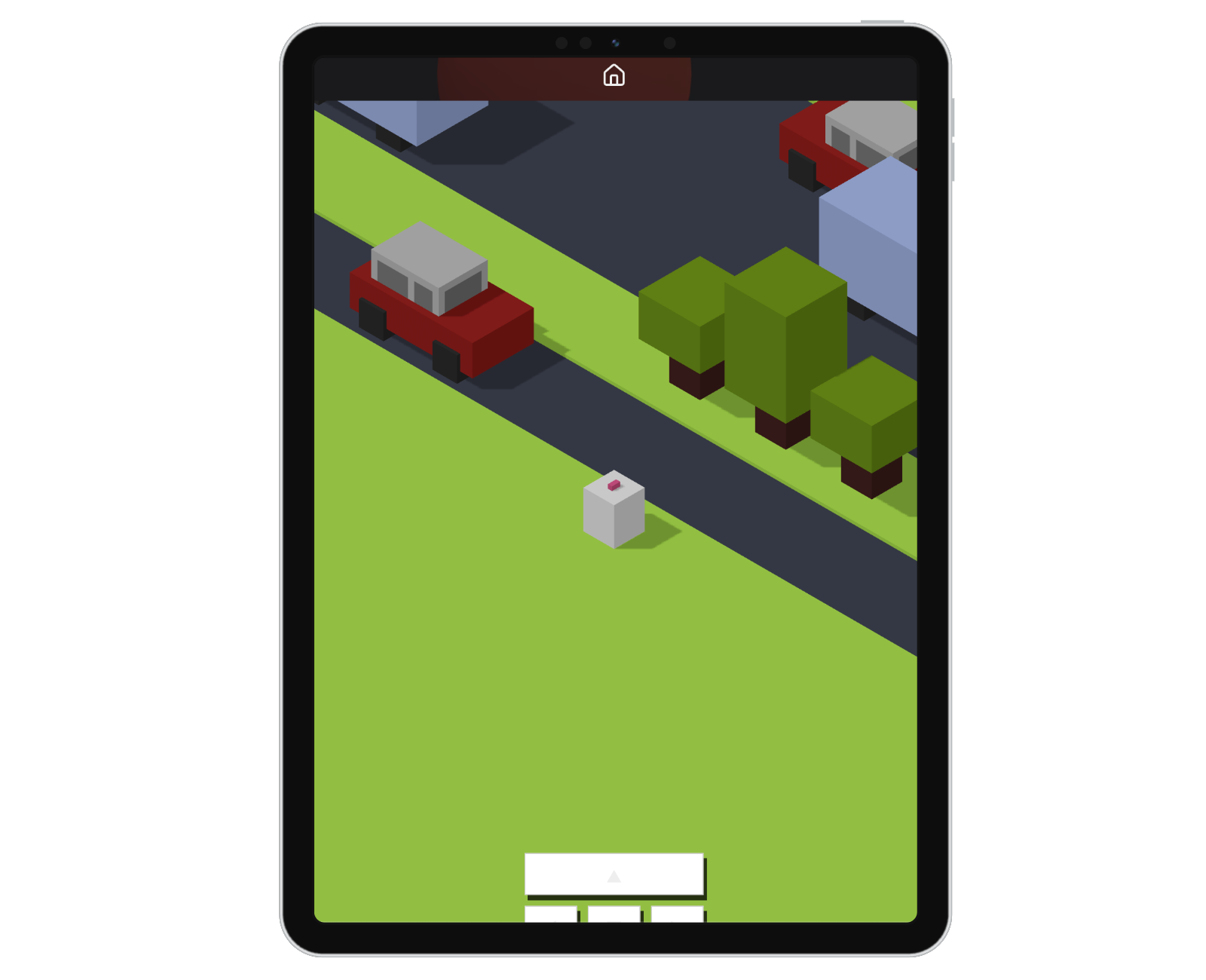 iPad showing Crossy Road game