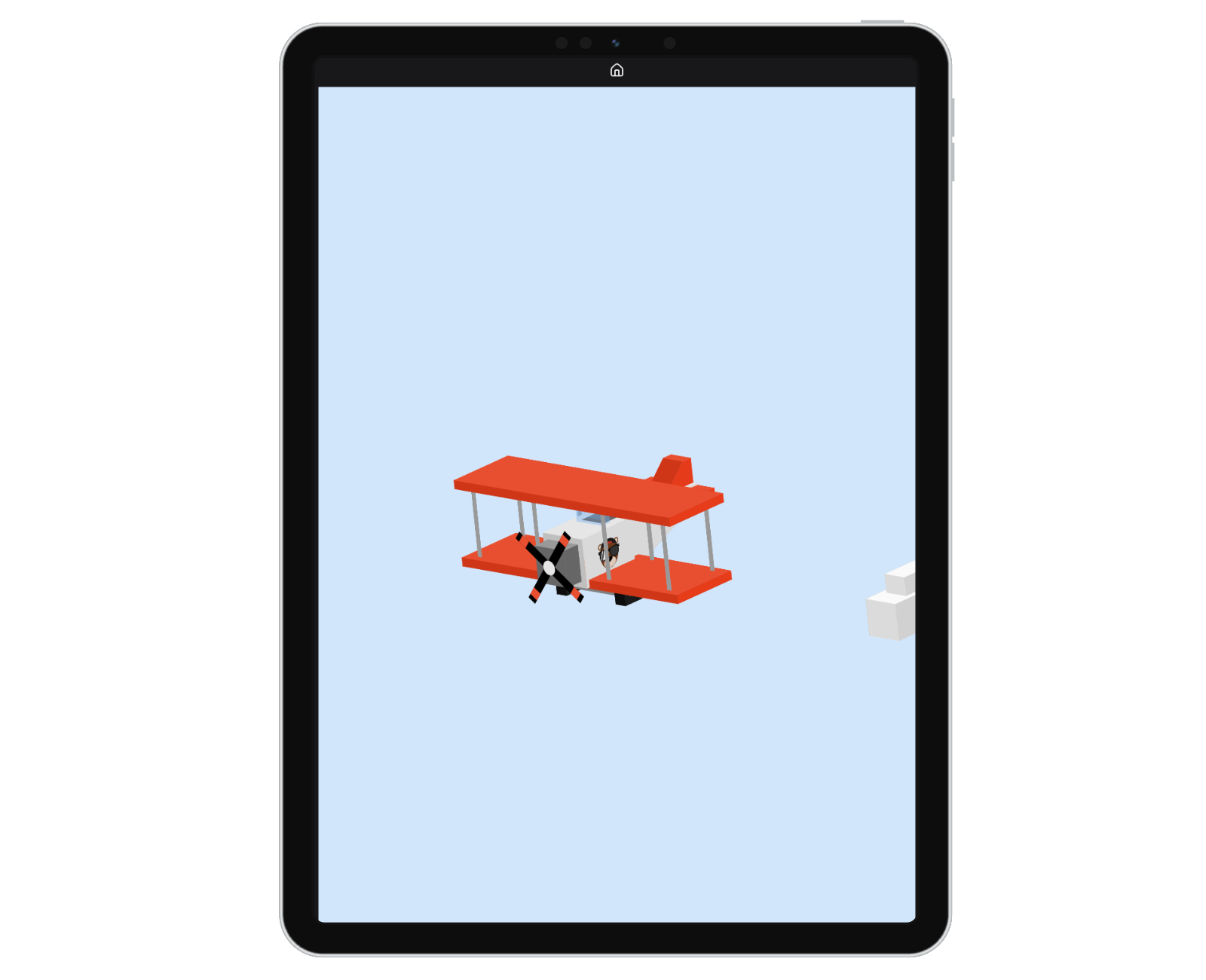 iPad showing Flying game