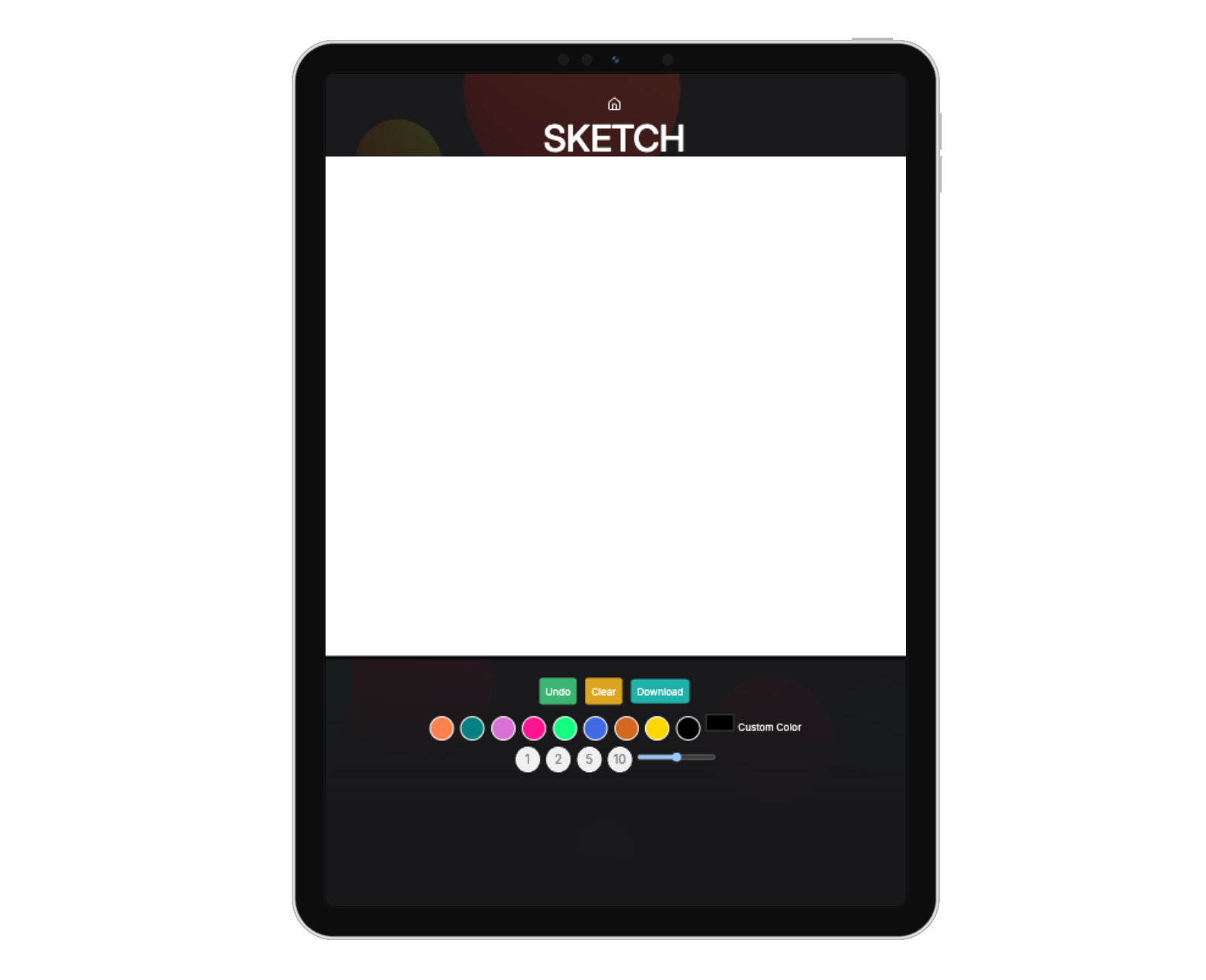 iPad showing Sketch game