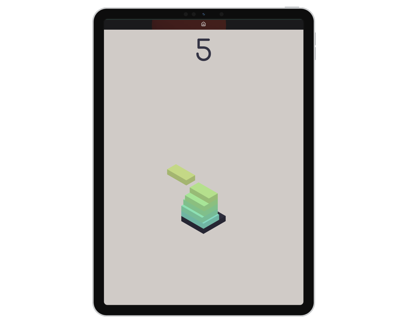 iPad showing Tower Blocks game